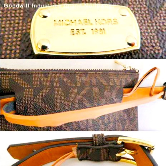 Michael Kors Dark Brown & Gold Belt hip purse - Picture 2 of 5